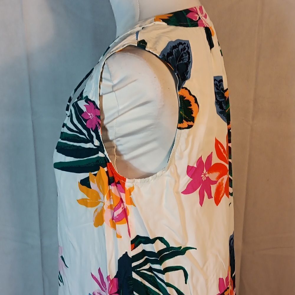Hawaiian Floral Sleeveless A-Line Dress - Picture 5 of 8